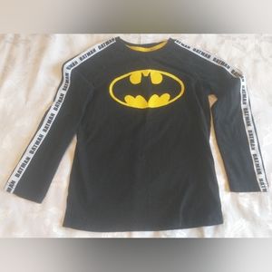 Official DC Comics Boys Batman Logo Long Sleeve Tee T Shirt Black Yellow S 6 / 7